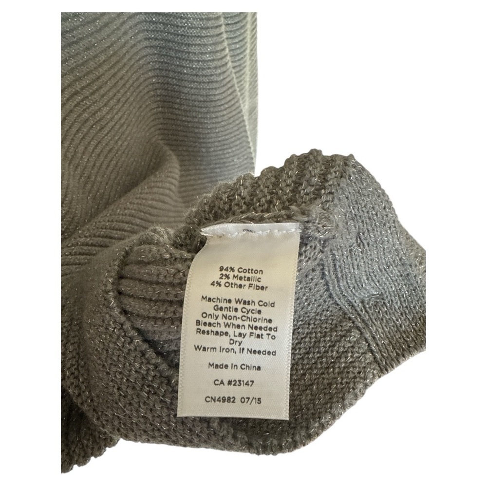 Talbots Womens Size S Gray/Silver Knit Pullover Sweater Cotton Blend - Picture 5 of 5